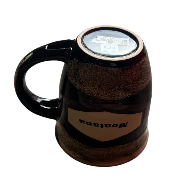 PCF MONTANA Souvenir Earth Tones Glazed Coffee Mug With Purple - Picture 6 of 8
